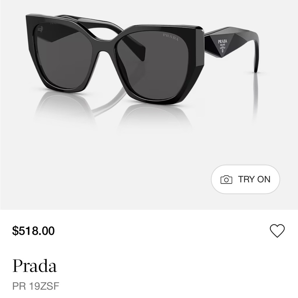 Prada Sunglasses PR 19ZSF cat eye brand new